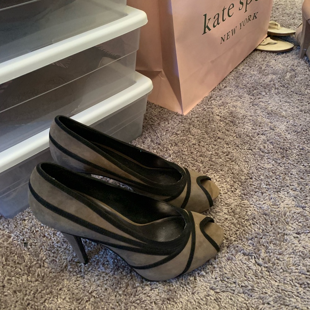 Grey and Black suede shoes